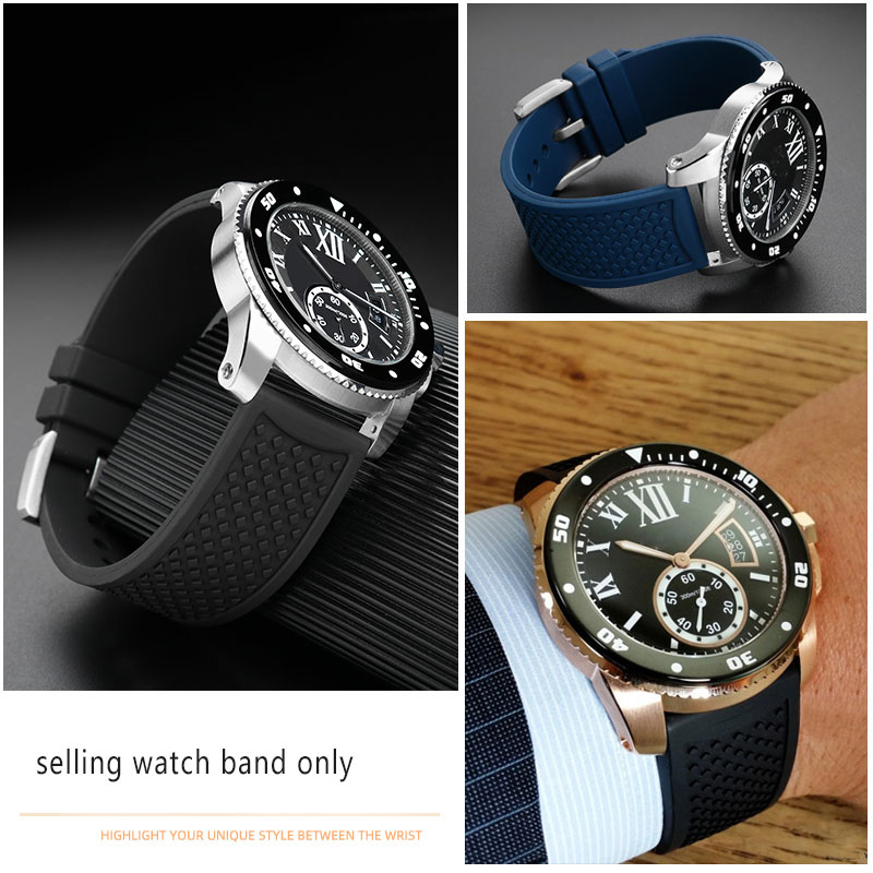 23mm 24mm Fluororubber Watchba - Men'S Accessories Cartier recension och pris