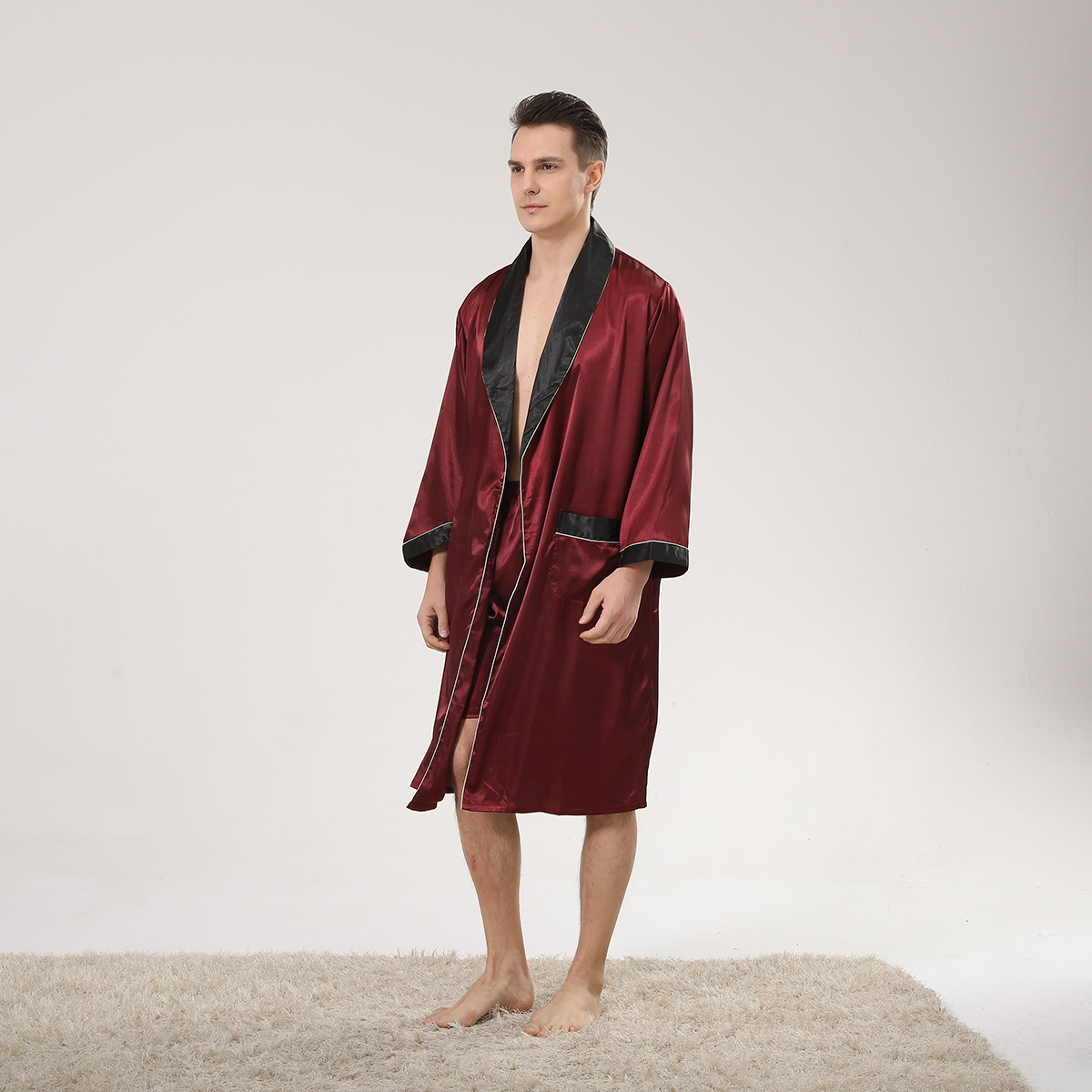 Spring Black Shawl Collar Red  - Men'S Kimono Accessories recension och pris